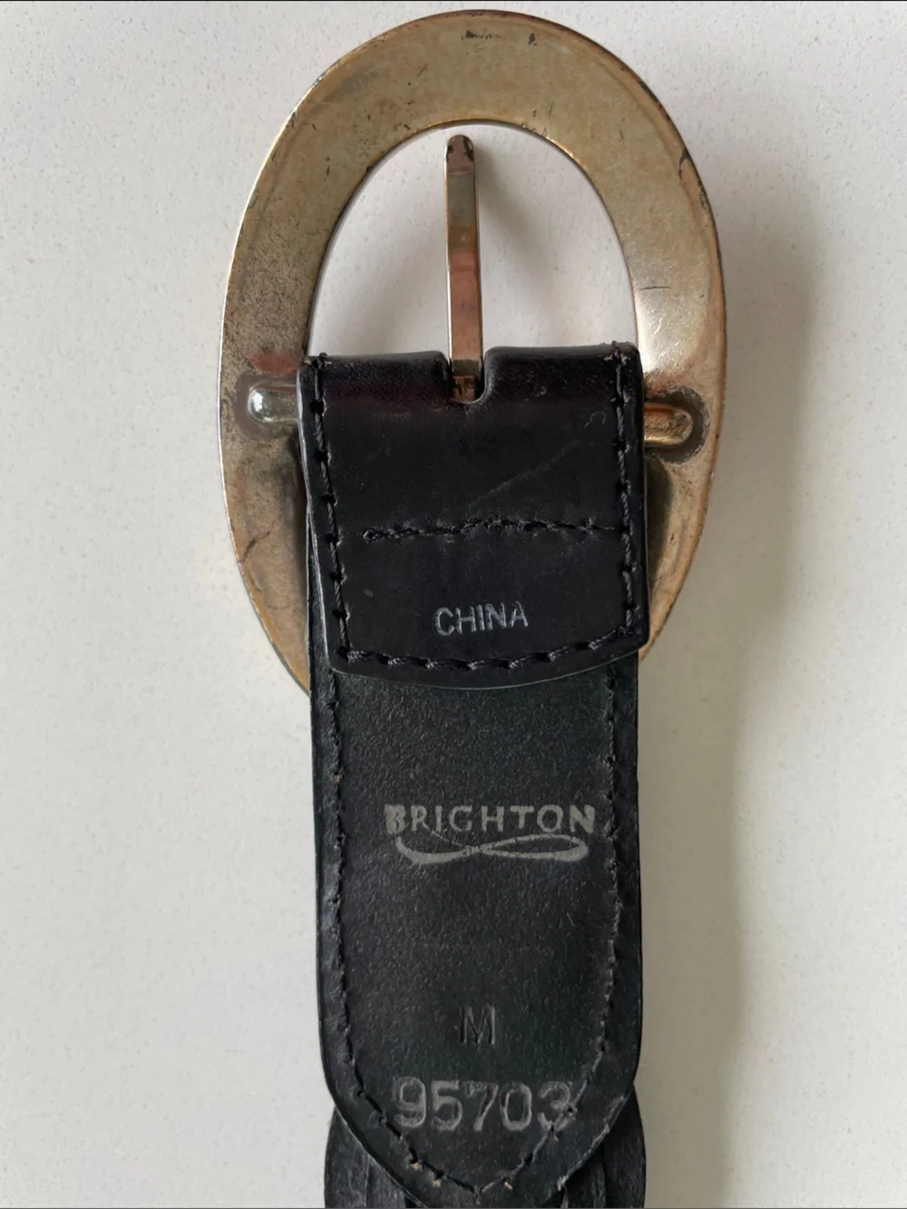 Vintage Brighton Black Braided Leather Belt Style 95703 Medium Western Boho